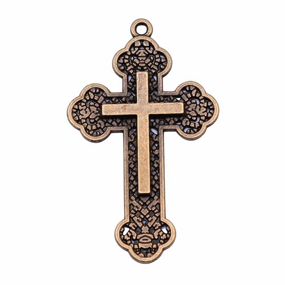 Hollow Cross Charms Multi Color Alloy Pendants For Gothic Christian Jewelry Accessories
