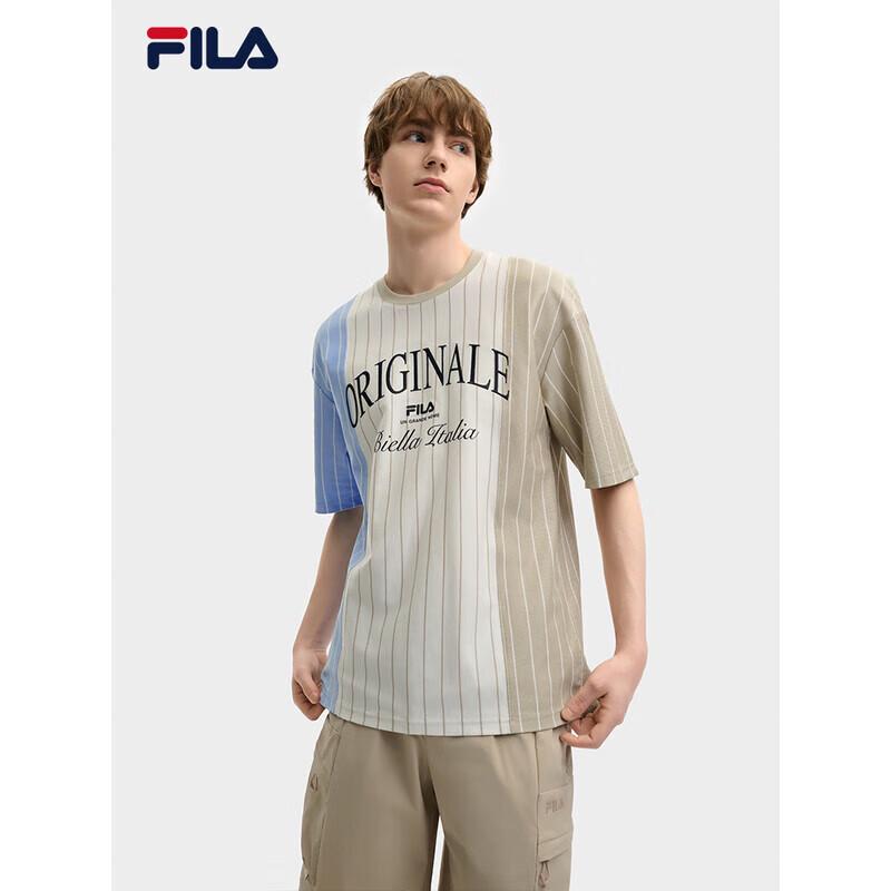 FILA Men s Color Block Vertical Stripe Knitted T-Shirt L