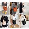 Trendy PU Leather Bucket Bag Magnetic Closure Soft Underarm Bag Large Capacity Shopping Bag Daily Outing