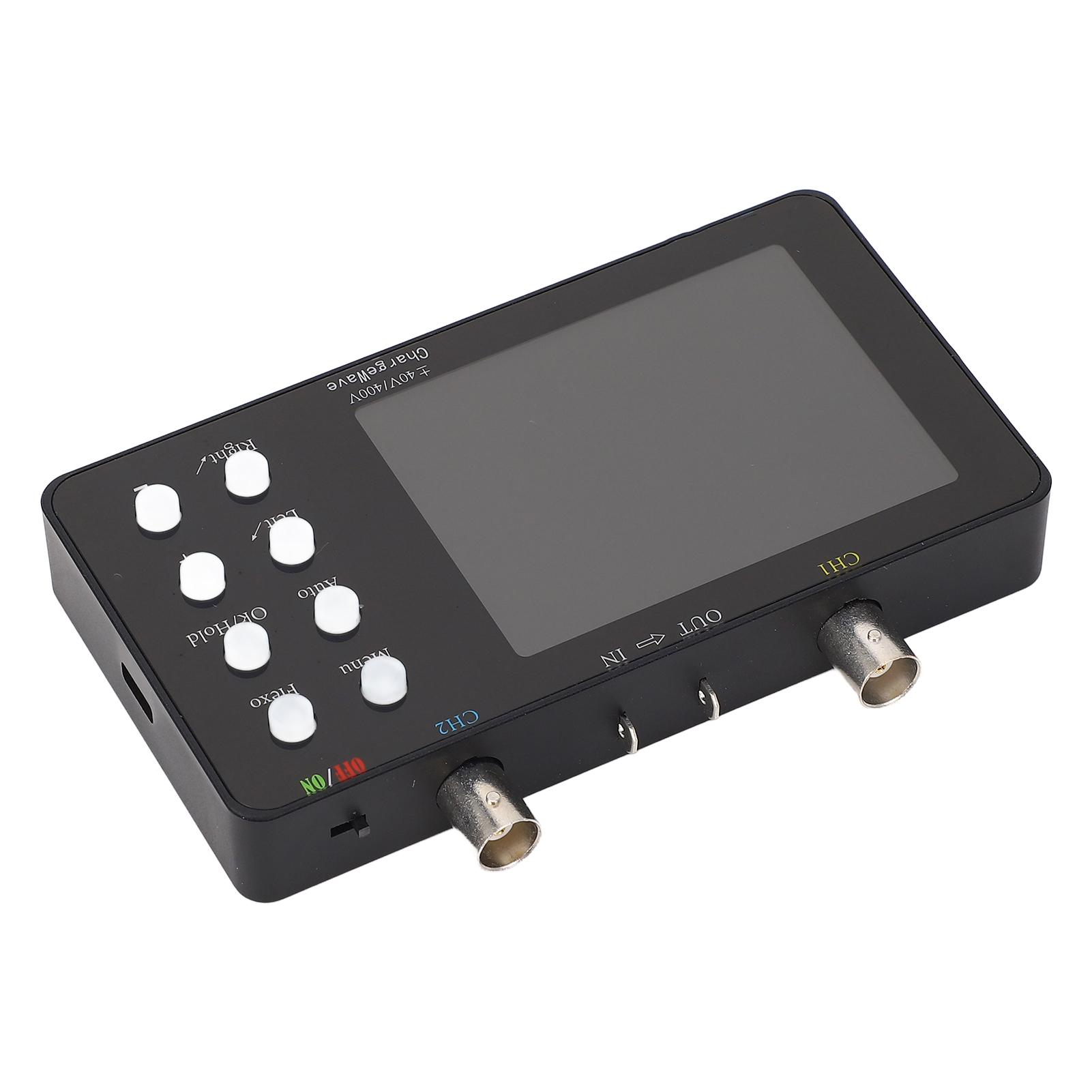 

Digital Oscilloscope 3.2in LCD Screen 2 Channel 50M Sampling Rate 10MSa Bandwidth USB Handheld Oscilloscope Kit 5V