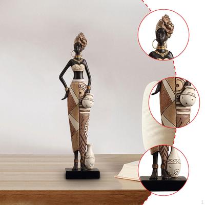 Africká Žena Socha Umělecká Skulptura Estetická Ozdoba Pryskyřice Kmenová Dáma Figurka pro