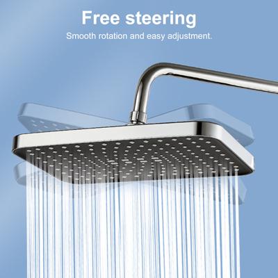 Soffione doccia a pioggia Soffione doccia a pioggia in acciaio inossidabile ad alta pressione Grande cascata Soffione doccia quadrato per il bagno per gli amanti della doccia