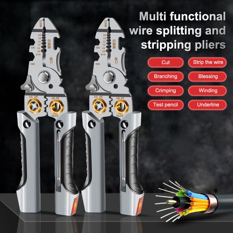 Foldable Wire Stripper With Electricity Measurement Plier For Cutting Pulling Wires Cable Electrician