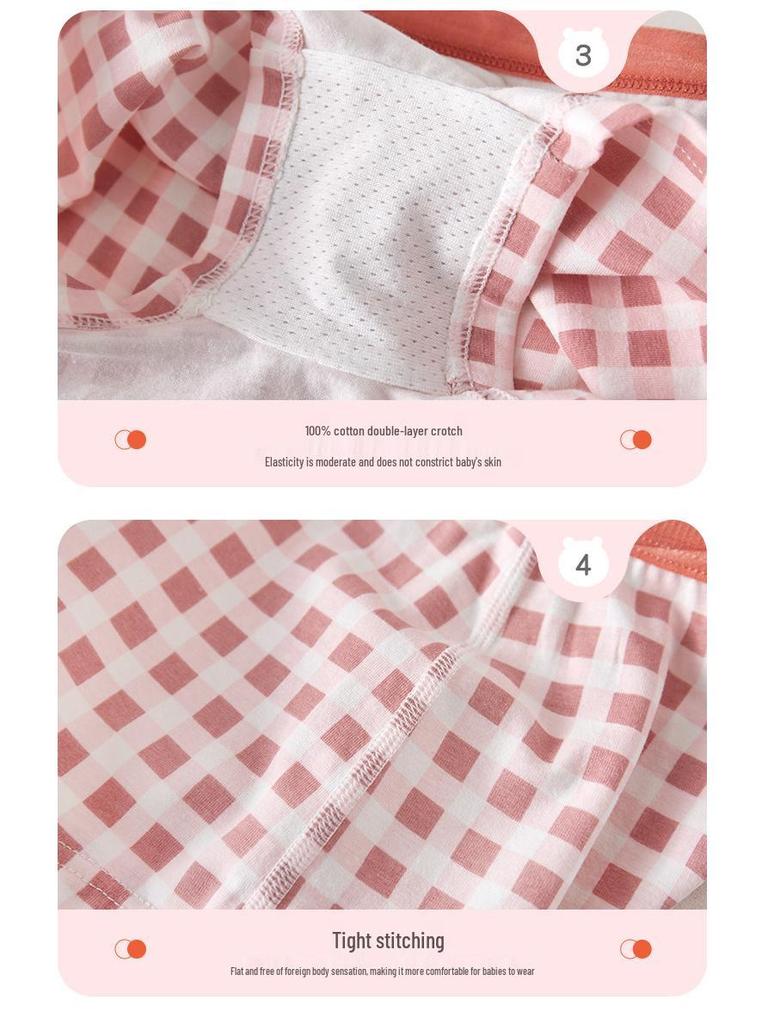 Girls' Antibacterial Cotton Boxer Briefs - Flat-Leg No-Pinch Design for Children