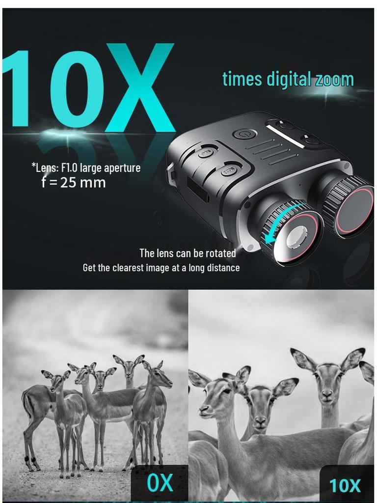 Ultra-Clear HD Infrared Binoculars for Day/Night Photo & Video Recording