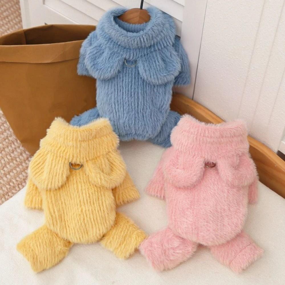 Thick Puppy Winter Overall Hooded Pet Pajamas Cat Hooded Coat Puppy Four-Legged  Outdoor