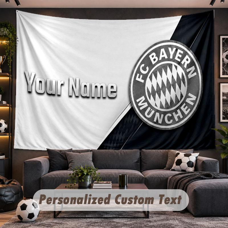 Wall Hanging Tapestry Custom NameBayern Munich Pattern Personalized Printed Fabric Wall Decor