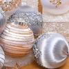 6PCS 6/8CM Silk Sequin Christmas Ball Christmas Ball Decoration Xmas Tree Pendent Ornaments For Wreaths Garlands Ball Paintings