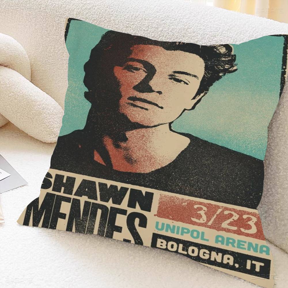 S-Shawn Mendes Populär Sångare Kudde Anime Kudde Soffa Säng Huvudkudde Överdrag Kuddfodral 45x45 cm Mode
