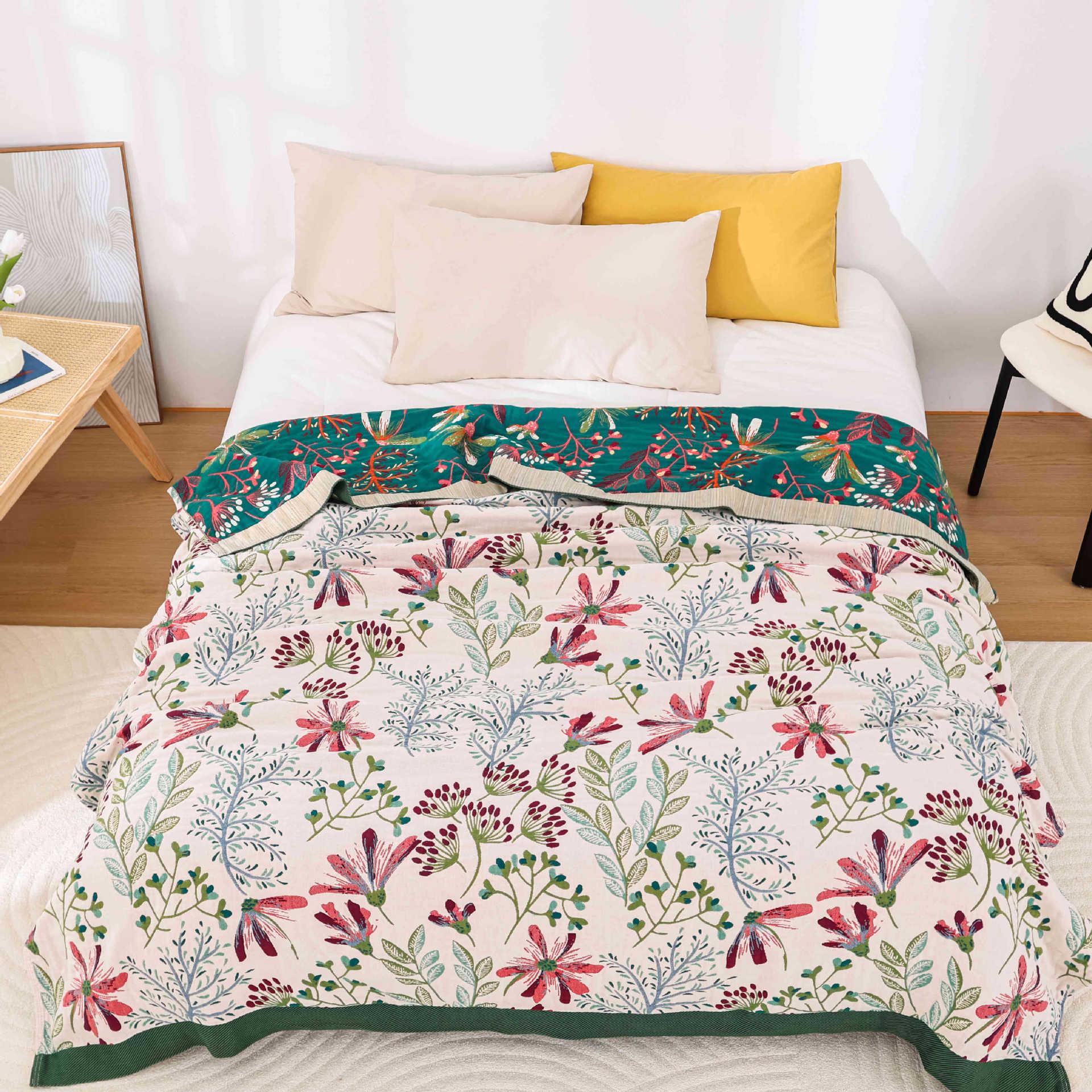 

Jacquard Cotton Summer Quilt: Towel, Sofa Throw, Bed Sheet, Cooling Blanket, Nap Blanket, Air Conditioning Comforter 200cm x 230cm