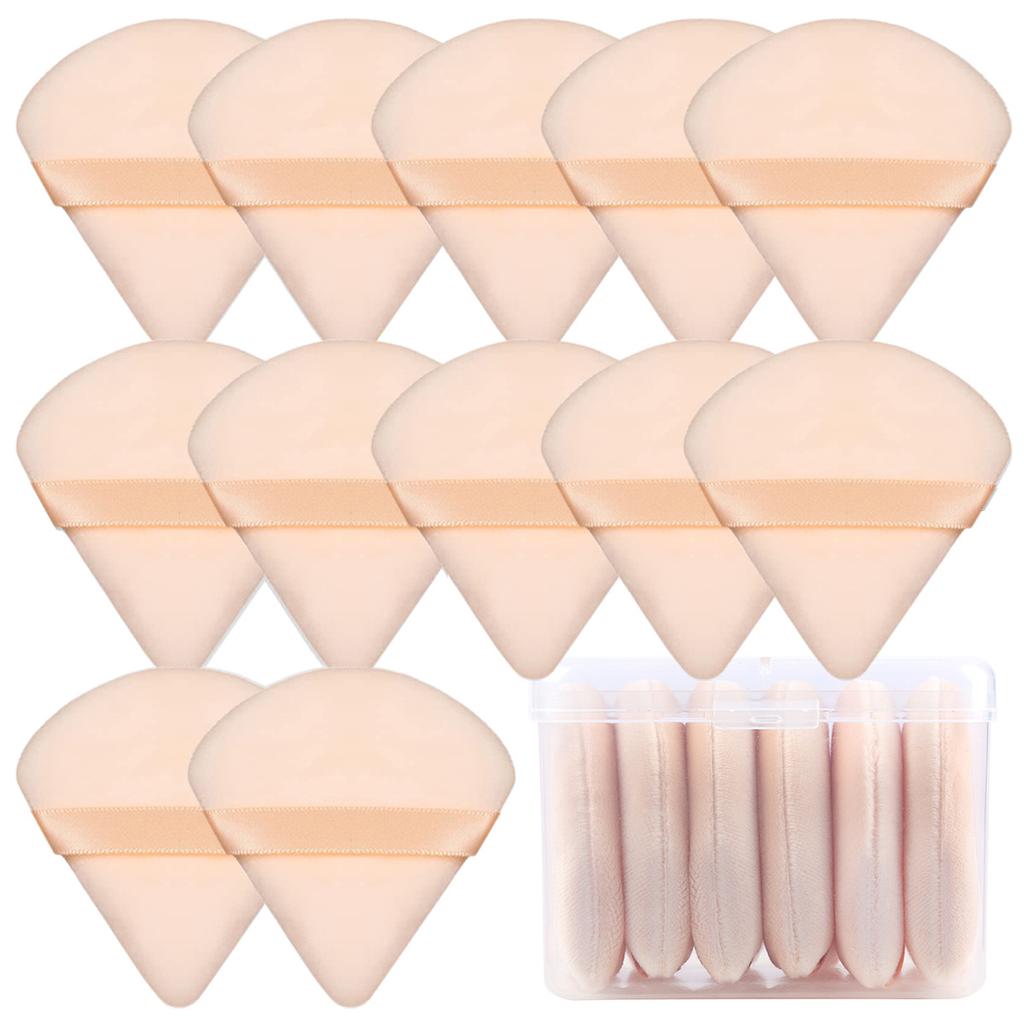 Dreieckiger fächerförmiger flauschiger Puderquaste Honig-Puff Make-up Fixierung Air Cushion feiner flauschiger Puder Spezialschwamm Trockenpuderquaste