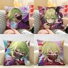 Kuki Shinobu Genshin Impact Cushion Cover Natural Linen Organic Fabric DoubleSided Printing Room Sofa Decor Pillow Case