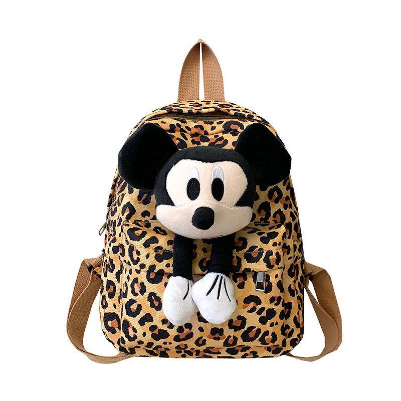 Schoolbag Leopard Mickey Backpack Wholesale New Casual Fashion Backpack Large Capacity Lightweight Middle School School Bag Female