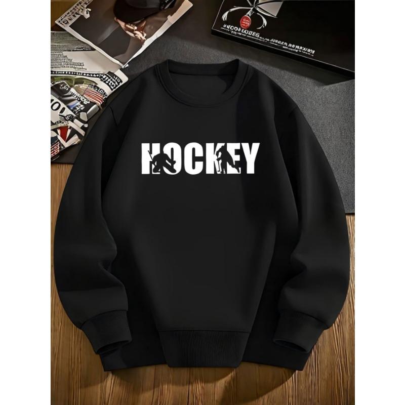 European sizes Boys' Pullover Sweater, Sweatshirt with Ice Hockey Design, for Sports and Casual Wear.