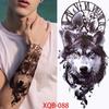 1 PC 210*114MM  Mermaid Temporary Tattoo For Women Men Realistic Fox Lion Flower Tattoos Sticker Back Arm Disposable Death Skull Fake Tatoo