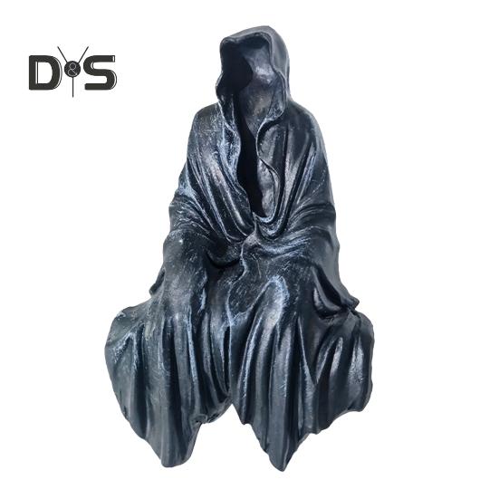 

Фигурка Мрачного Жнеца, готический черный халат, статуя смерти из смолы, скульптура, домашний офис, настольная книжная полка, украшение, орнамент, подарок на Хэллоуин L