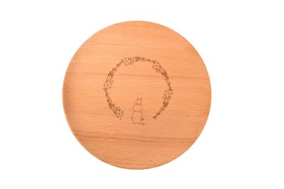 TOUGEI Plate Dish M Natural Wood Flat Plate (Moomin) 2G, Wooden,