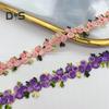15 Yards Blommig Spetskantband Polyester Broderad Spetsapplikationsremsa Blommig Spetsband Sytyg för DIY-hantverk Bröllopsdekorationer