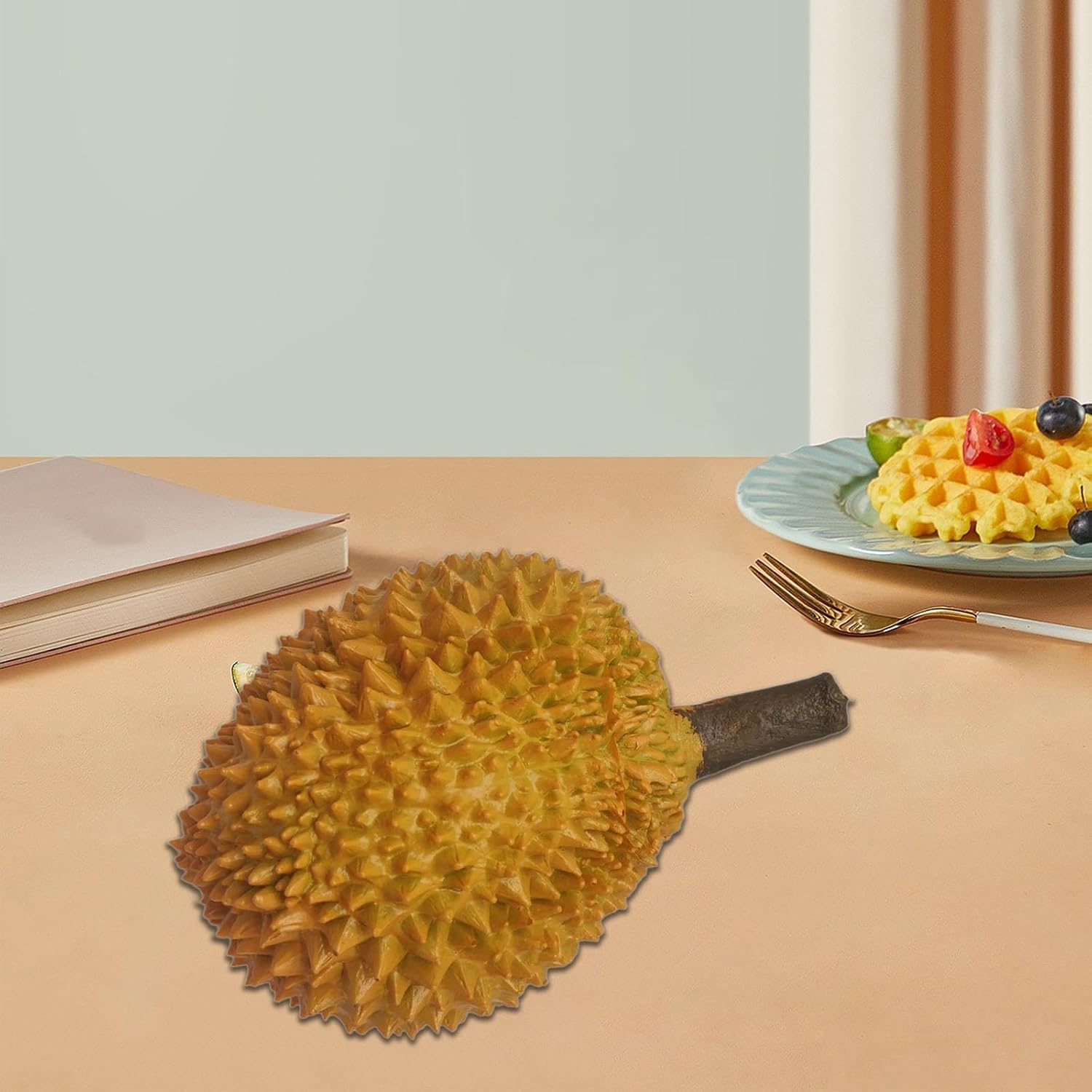 Imitation Durian Model Simulation Durian Statue Fake Fruit Artificial Durian Figurine Fruit Sculpture Fake Durian Statue for Wedding Birthday Home