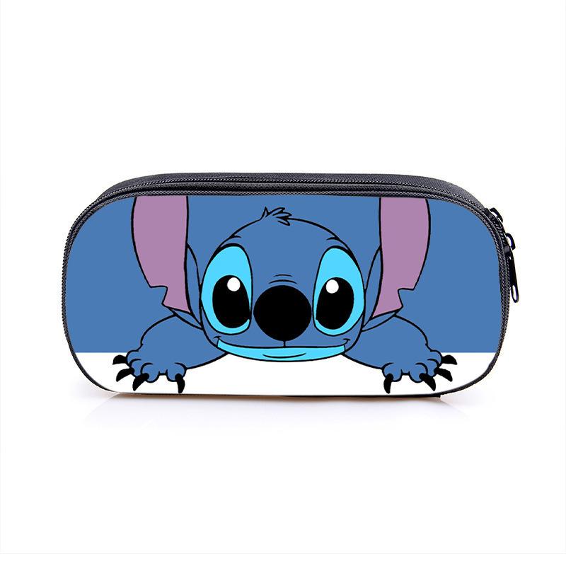 New Stitch Stitch Single-Layer Student Pencil Case Square Large-Capacity Polyester Stationery Box Printable Picture