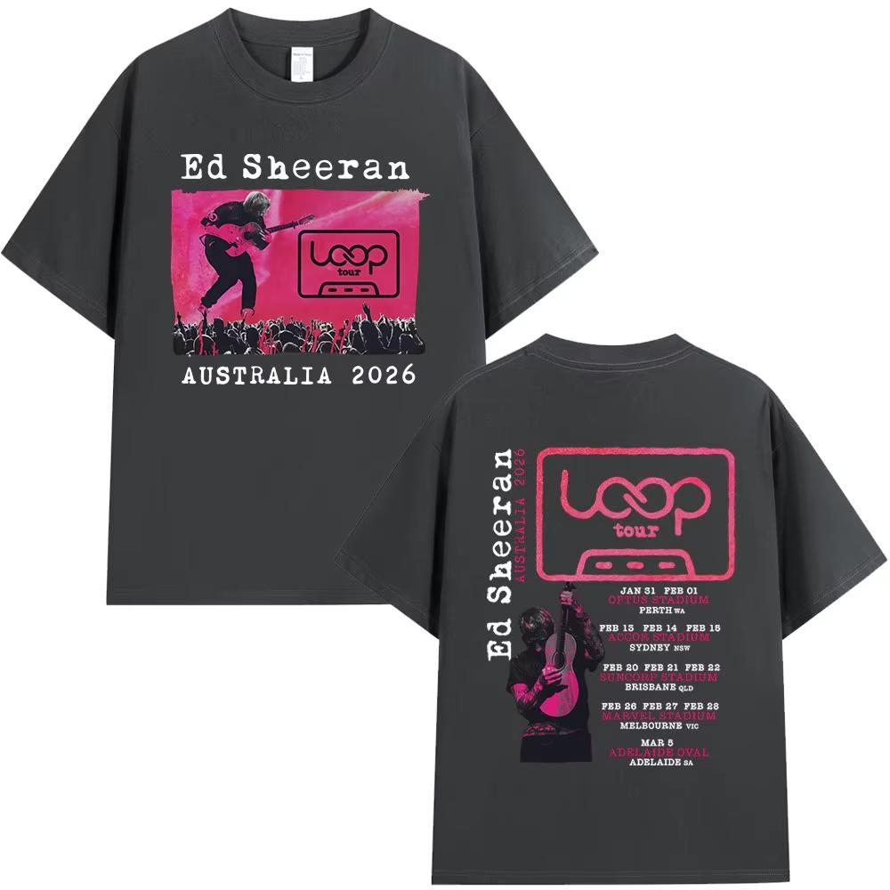 Ed Sheeran Loop Tour Australia 2026 Tour Merch Tshirts Fans Gifts Men Women Clothing Fashion Hip Hop Vintage Casual T Shirts