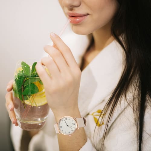 POPETPOP Kids' Watch, Student Watch, Children's Watch, Women's, Waterproof, Leather Strap, Girls, Students