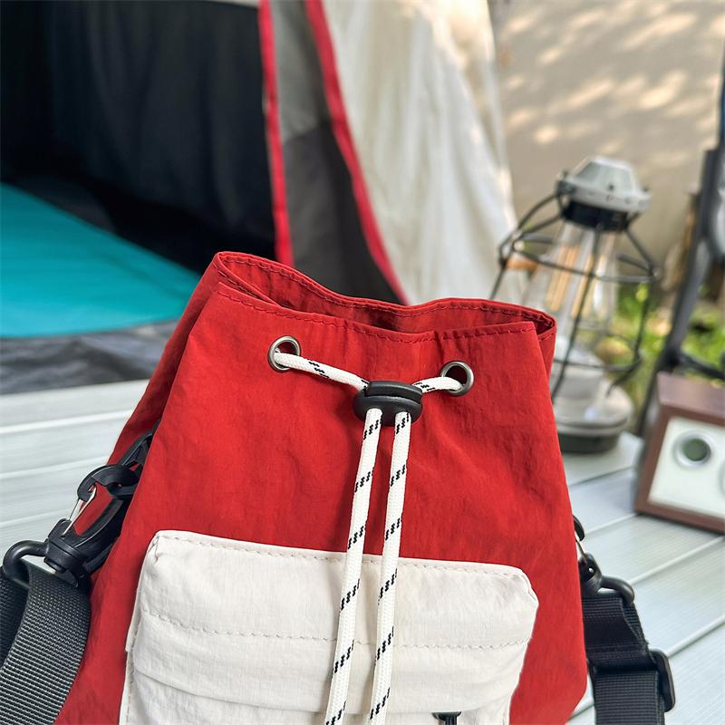 Shoulder Bag Unisex Drawstring Beveled Mobile Phone Bag Outdoor Messenger Bag