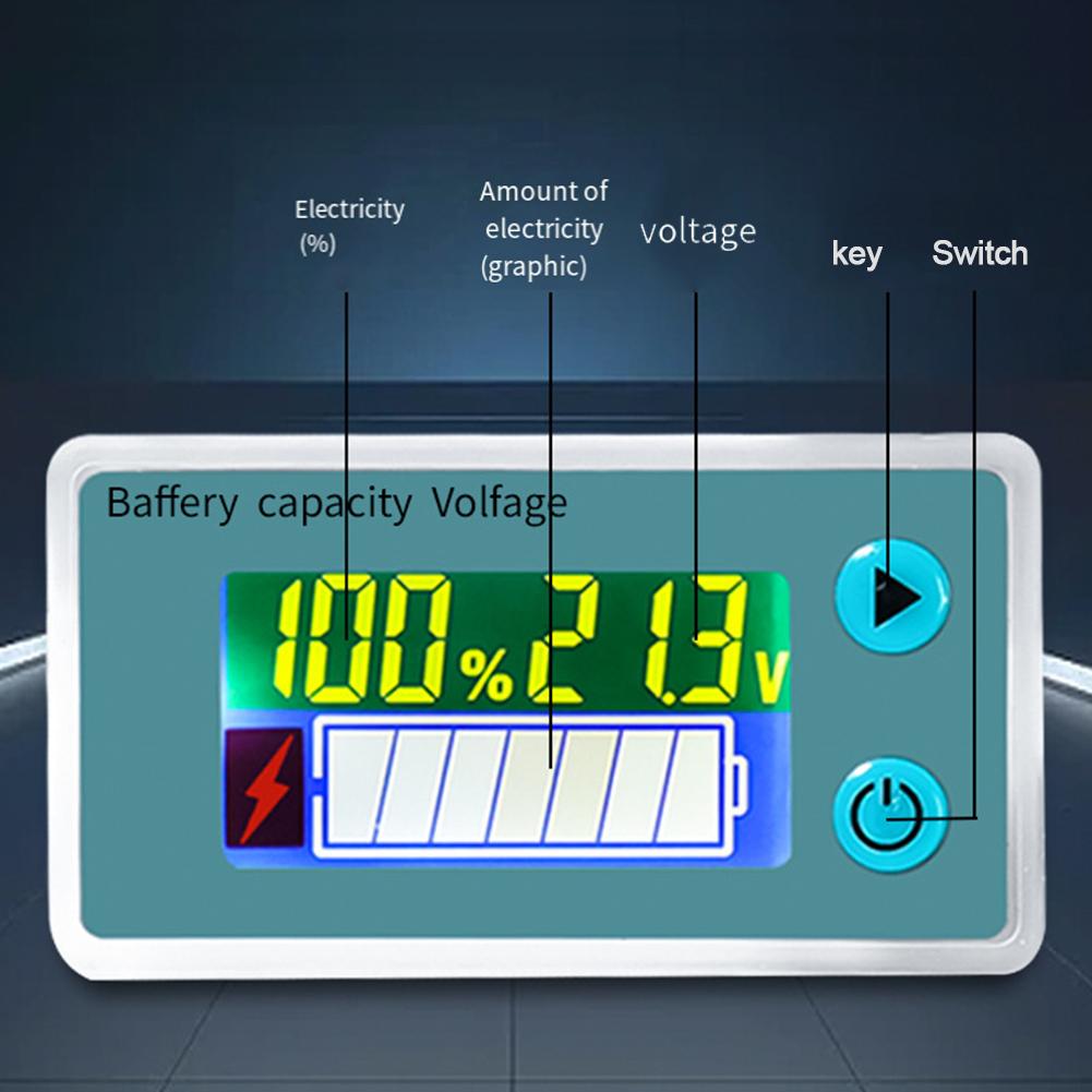 Accurate LCD Battery Power Display Voltmeter Digital Display For Lithium Iron Lead-Acid Reliable Electrical Equipment