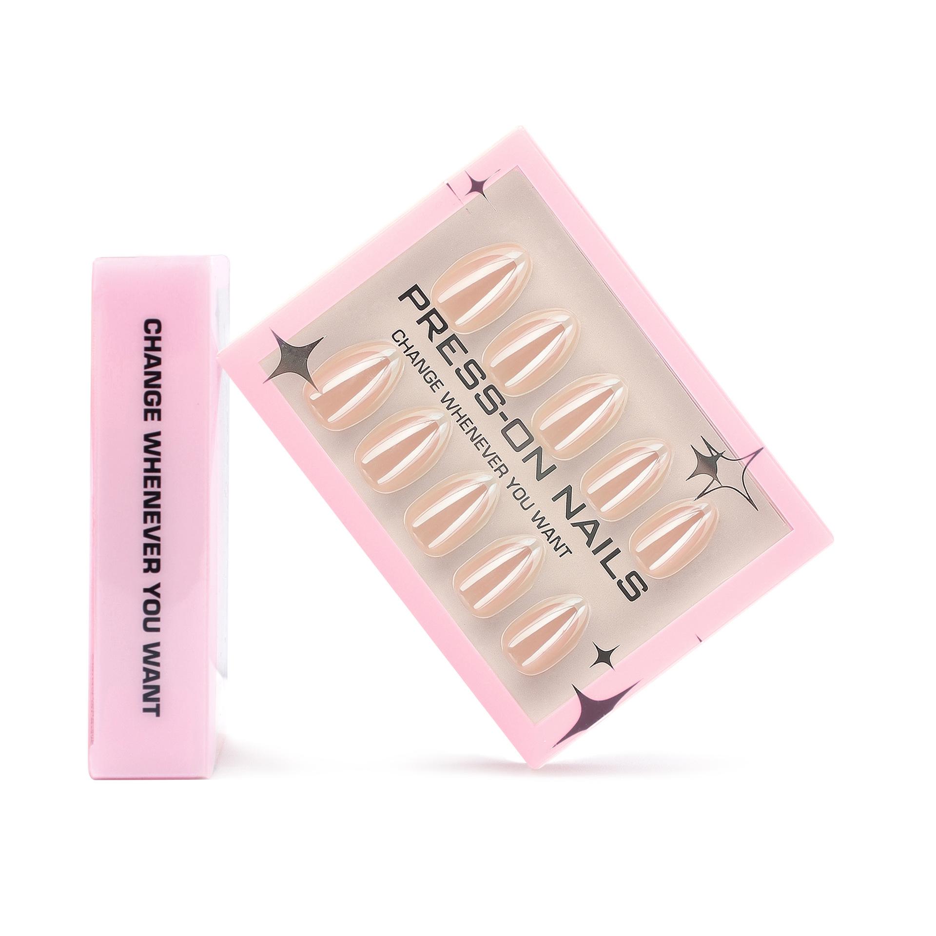 Minimalist French White Press-On Nails - Short Almond Shape for Manicure