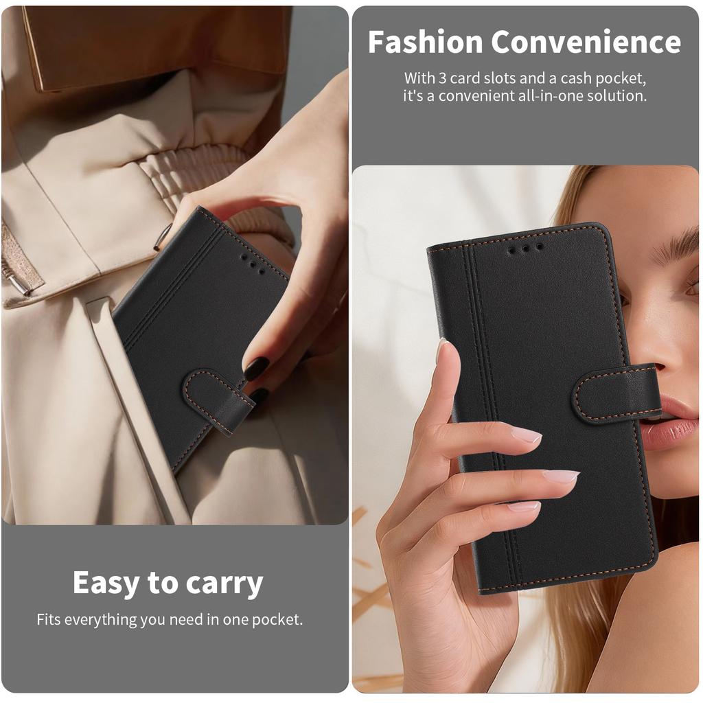 Leather Wallet Flip Case For Nokia C01 Plus C30 C10 C20 C300 C02 C32 C12 X30 X20 X10 G21 G11 G20 G10 G400 G42 G22 PU with 9 Card Slots and Wrist Strap