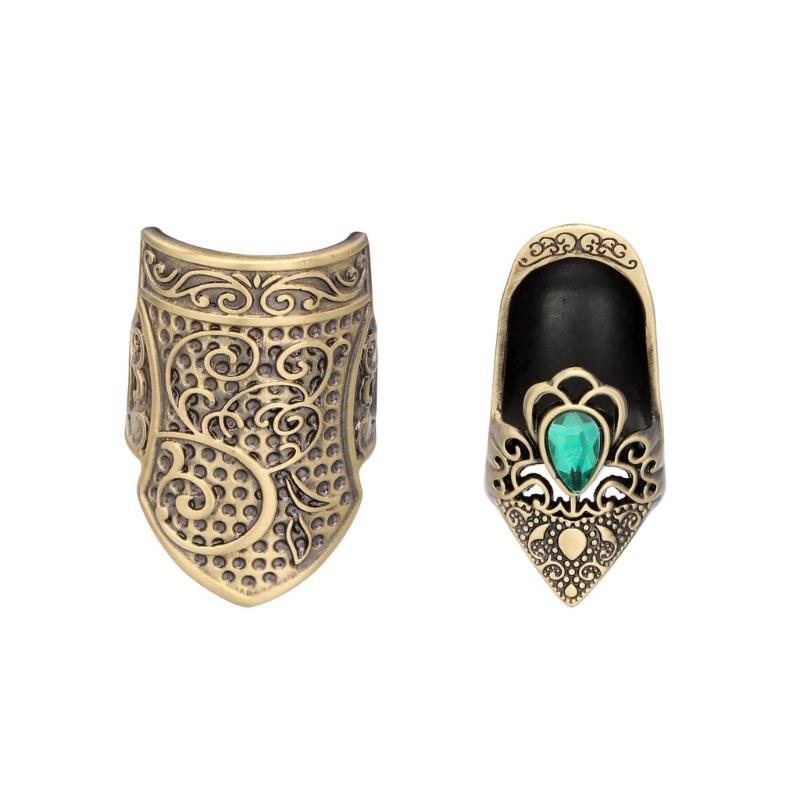 

2Pcs Retro Metal Thimble Finger Tip Protector Ergonomic Finger Guards For Adult Beginner Hand Sewing Quilting Embroidery