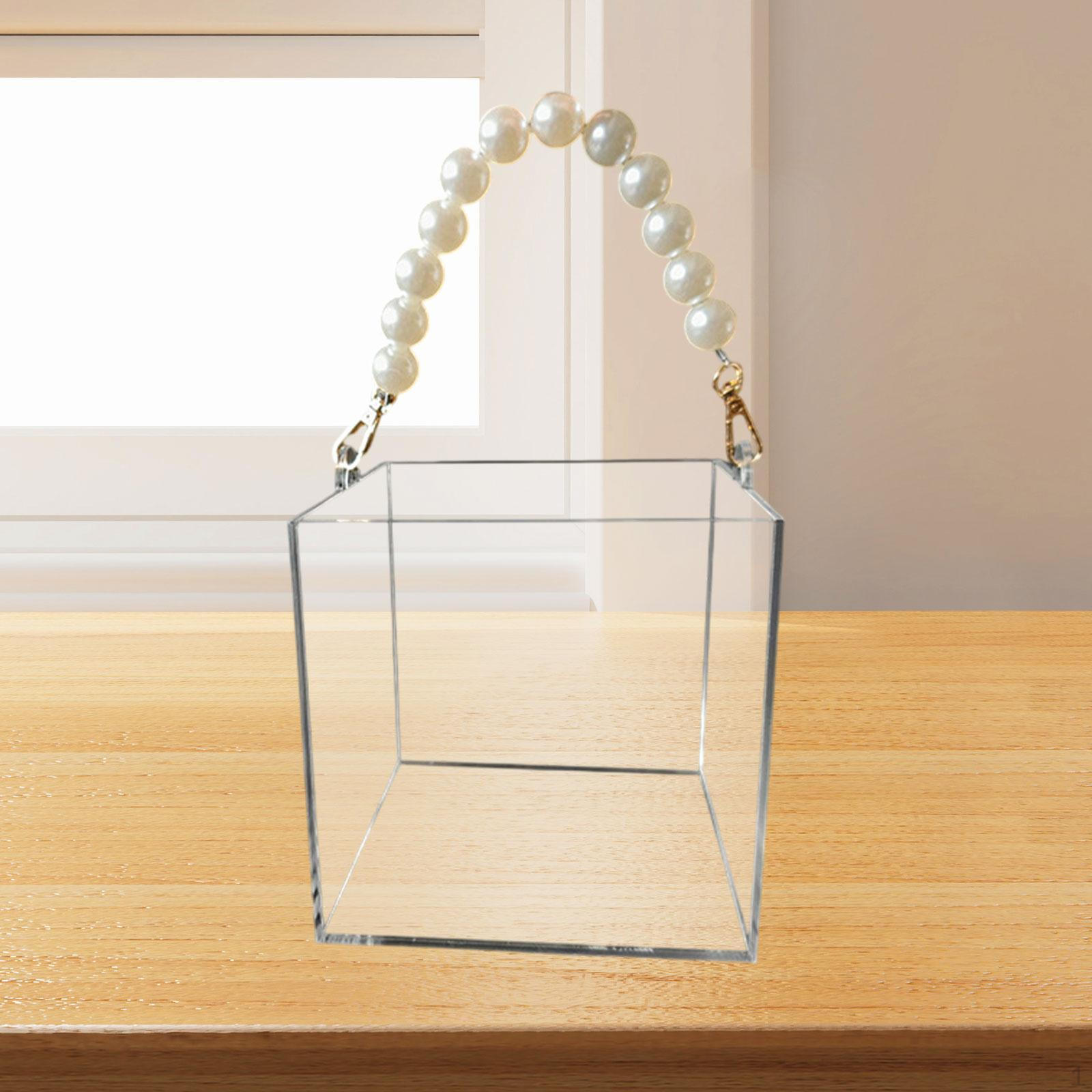 Акриловая Цветочная Сумка Корзина для Девочек Декоративная Ваза Свадебная Портативная для 12cmx12cmx12cm