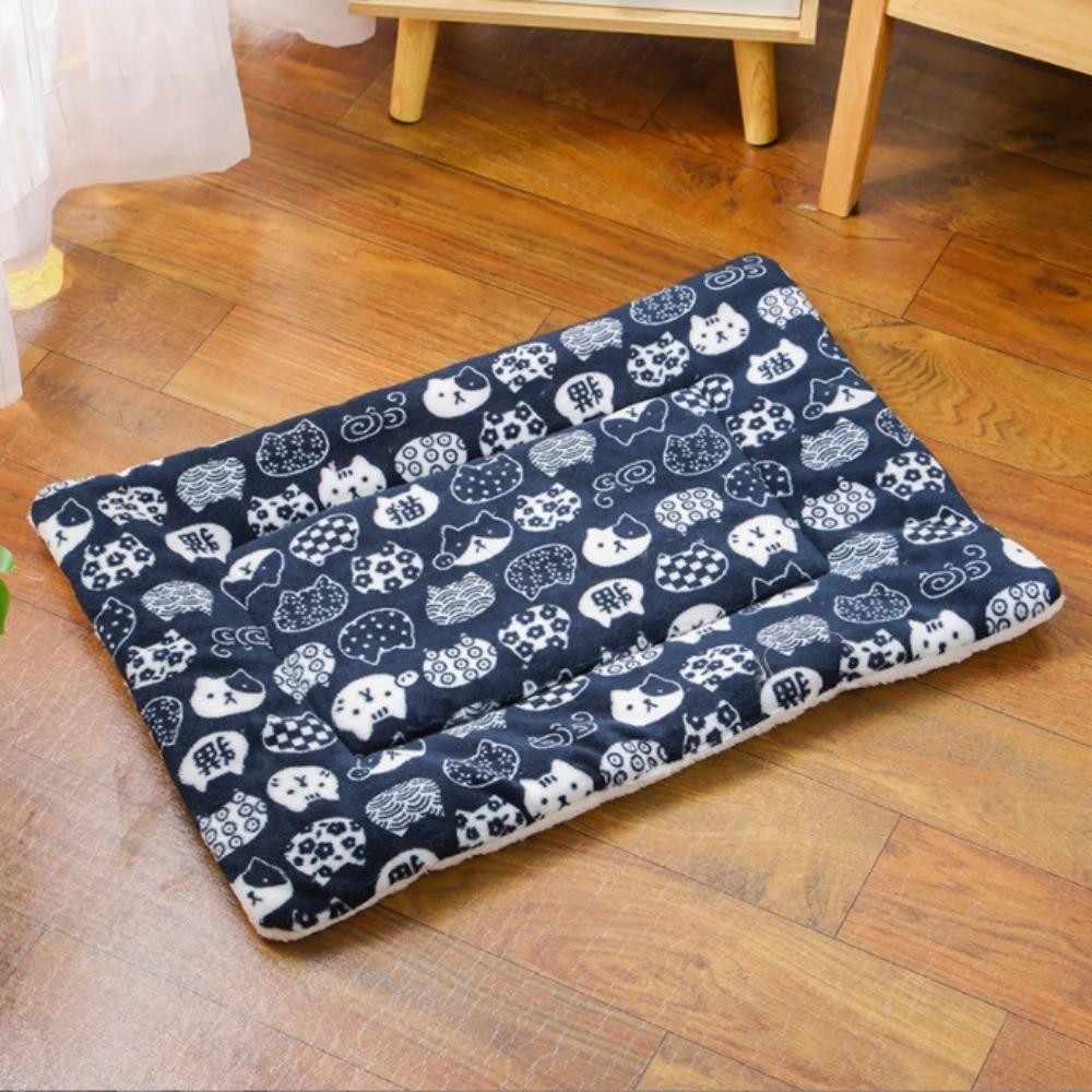 Neue Flanell-Haustier-Schlafmatte Pfotenabdruckmuster Kissenstil Katzenklo Niedliche Katze und Bär Weiches Hundeschlafbett Für den Heimgebrauch