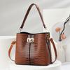 Bucket Bag, Crocodile Pattern Handbag, Quality Shoulder Bag, Women's Bag.