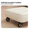 Low-Height Wheeled Seat 360-Degree Mobility Tufted Wheeled Ottoman Versatile Silent Wheels for Parents, Adults, Home, Entryway