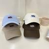 Simple small letter embroidered baseball cap women washed soft top wide brim big face versatile cap men