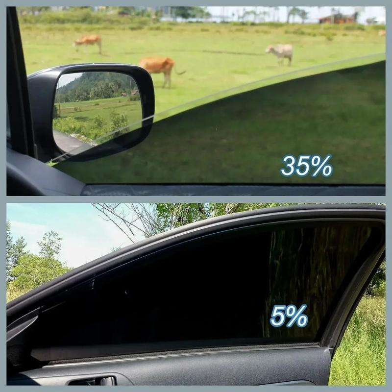 Car Window Sunshade Barrier Film Sun Protective Heat Blocking Transparent Privacy Shield PVC Material Easy Installation