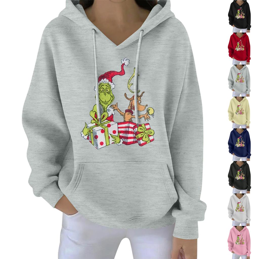 Women's Christmas  Hoodie Funny Cute Christmas Holiday Sweatshirt Pullover