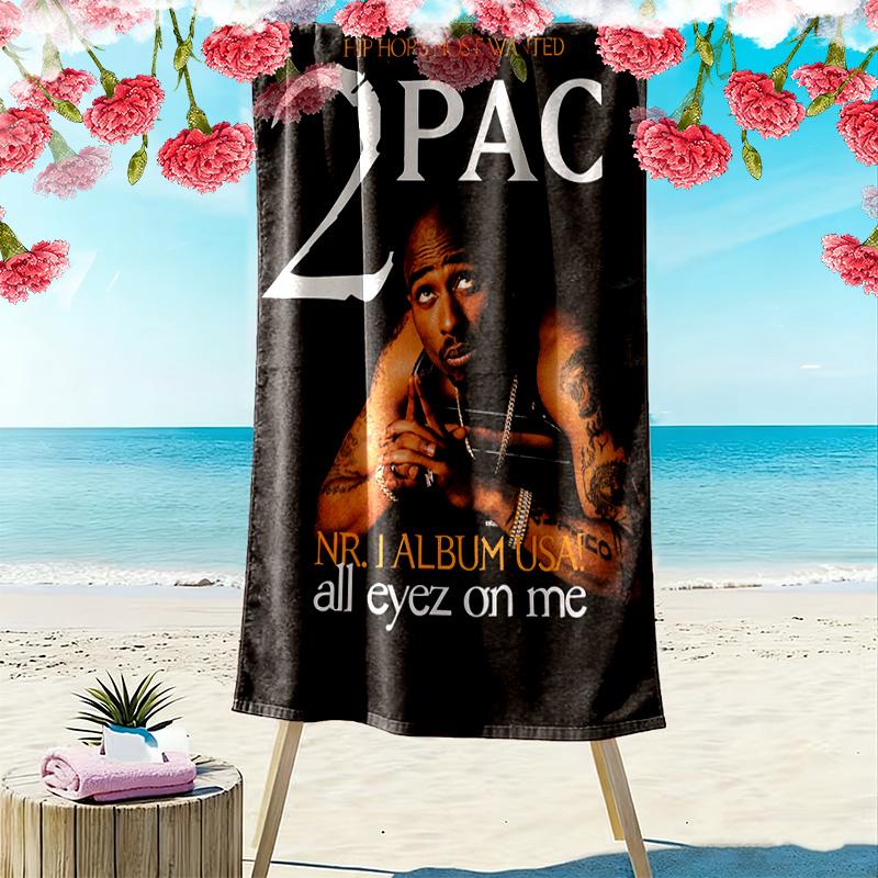 Faith Reflection: 2Pac's Spiritual Journey Beach Towel Outdoor Camping Beach Quick-drying Swim Towel Swim Absorbent Bath Towel Comfort Printing