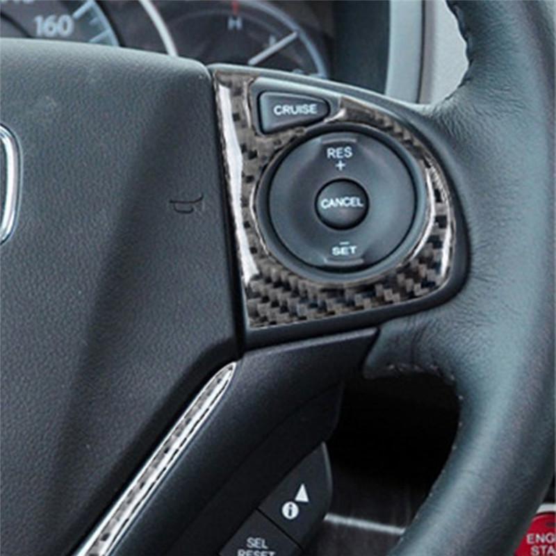 Carbon Fiber Interior Car Steering Wheel Panel Cover Trim Sticker For Honda CR-V 2012-2016 Styling Accessories