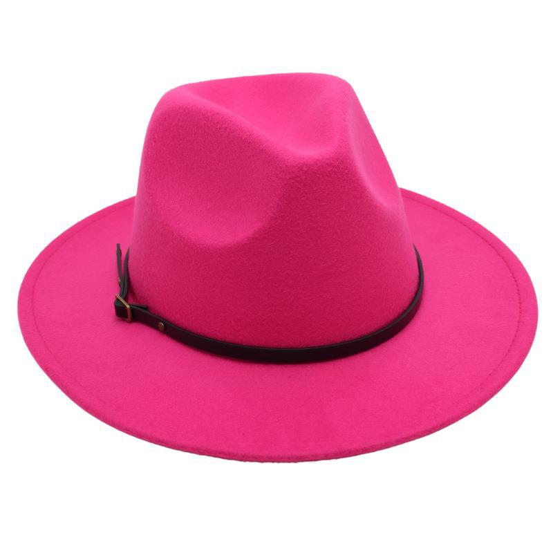 Temperament Bowler Hat Beltespenne England Jazz Hat Menn og Kvinner Utendørs Filt Hat Kinesisk Tweed Hat Mote