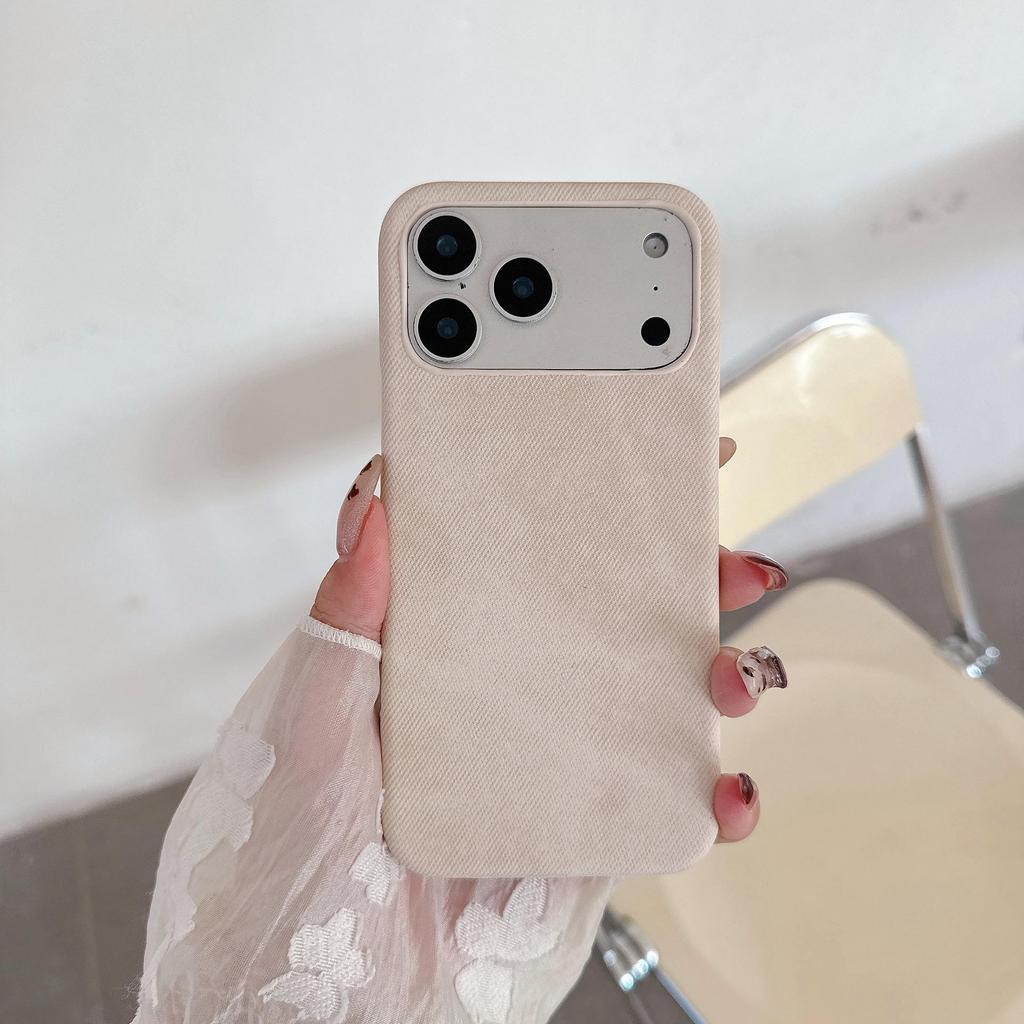 Denim Texture Fabric iPhone 17 Pro Max Case, Fits 16 Pro, Premium Feel Hard Case for iPhone 15.