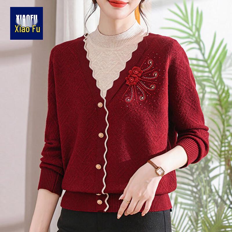Women's Velvet Lined Mid-Aged Sweater