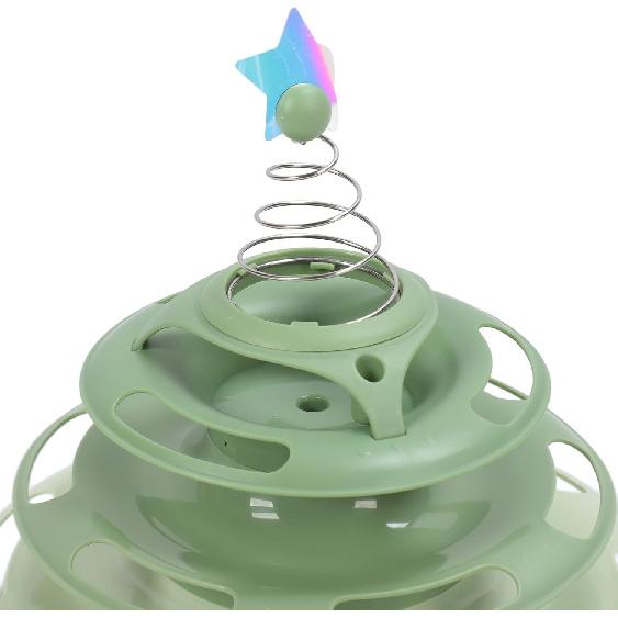 Cat Toy Ball Track, Cat Ball Tower Cat Tower for Indoor Cats Catnip Balls 4 Level Turntable Kitten Roller Toy Cat Circle Track Toy Cat Roller Toy for