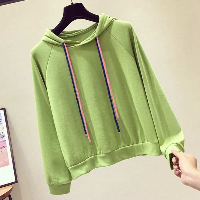 

Sweatshirt for Women Oversize Hooded Solid Color Thickened Loose Casual Pullover Long Sleeve Winter Sweatshirt Top XXL зелений