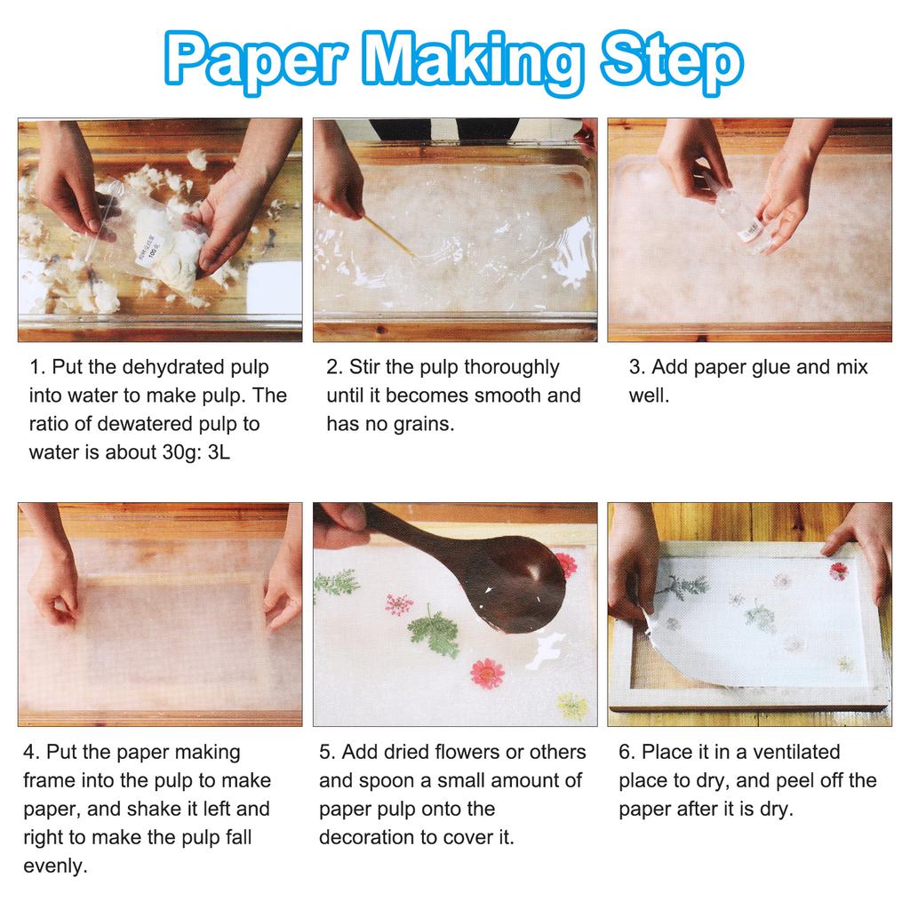 Wooden Paper Making Screen Single Paper Making Mould Deckle Papermaking Supplies Frame for Paper Making DIY Crafts Wood Color