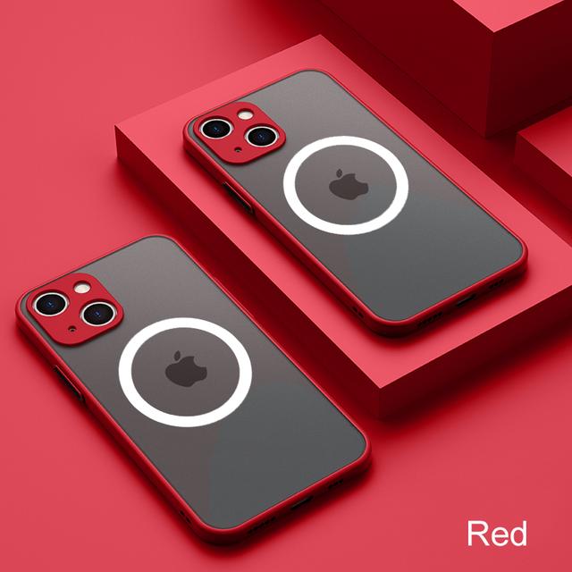 

Матовый защитный чехол для Magsafe, магнитный чехол для беспроводной зарядки для Iphone 14 13 12 Pro Plus Max Mini, прозрачный жесткий чехол для ПК Defender Funda For iPhone 14Pro Max