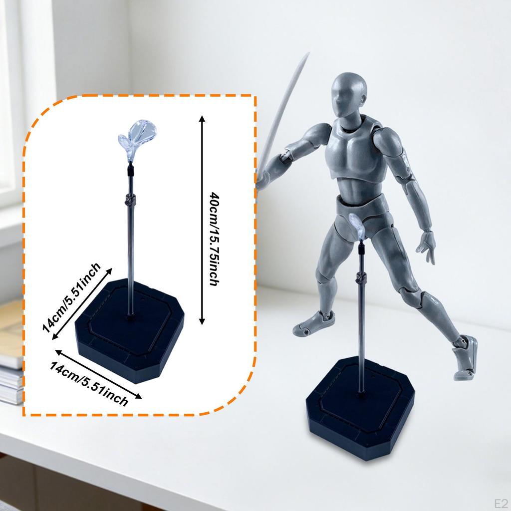 Doll Display Stand Holder Support Square Base Adjustable Height for 1/3 1/4 Scale