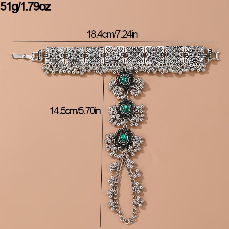 Ethnisch Stil Damen Metall Ring Armband Mit Eingebetteten Kristallen Für Geschenk Reise Souvenir