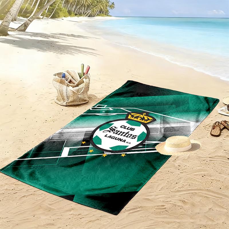 Santos Laguna Print Beach Towel, Large Soft Quick Dry Towel for Beach Camping Swimming